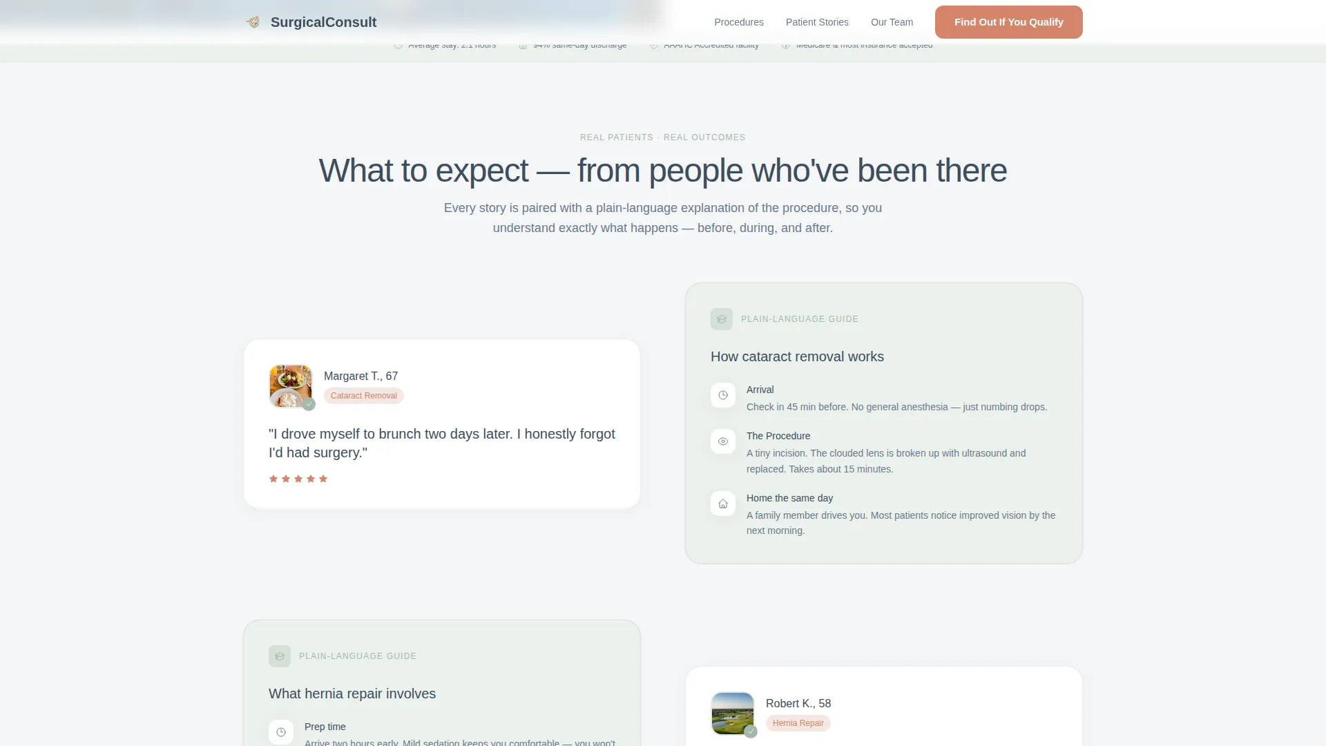 Surgical Center Lead Generation Landing Page Template