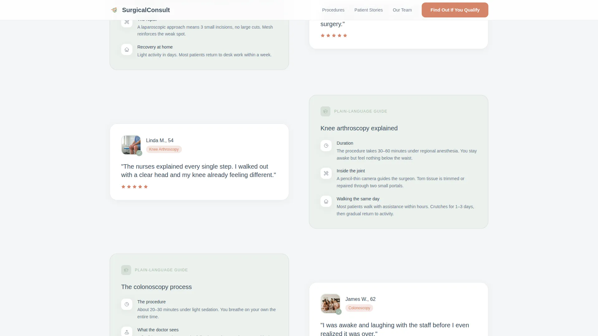 Surgical Center Lead Generation Landing Page Template
