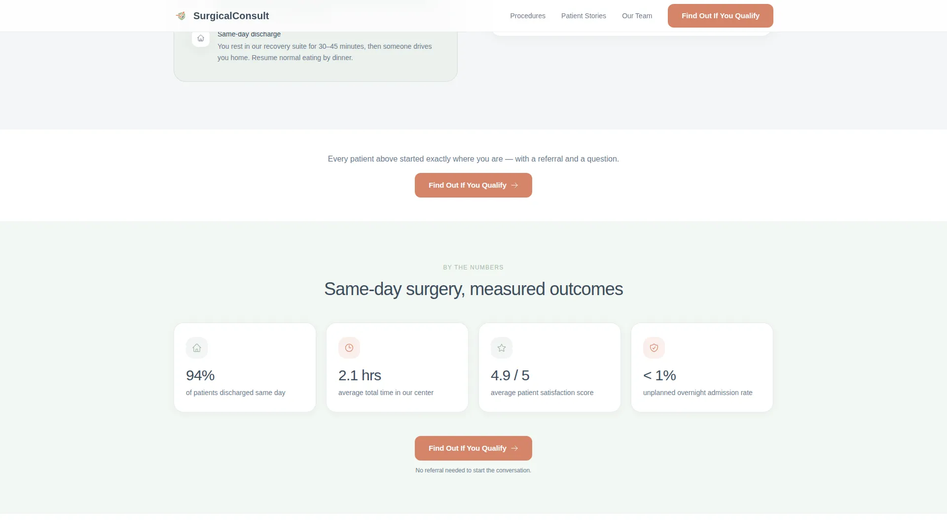 Surgical Center Lead Generation Landing Page Template