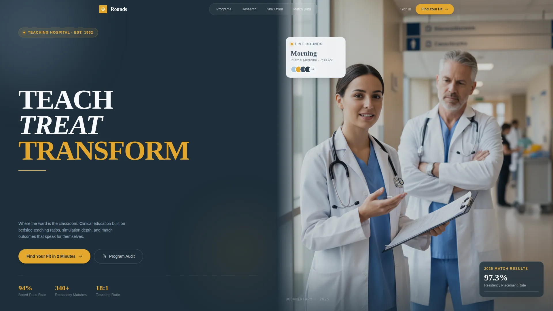 Teaching Hospital Landing Page Template