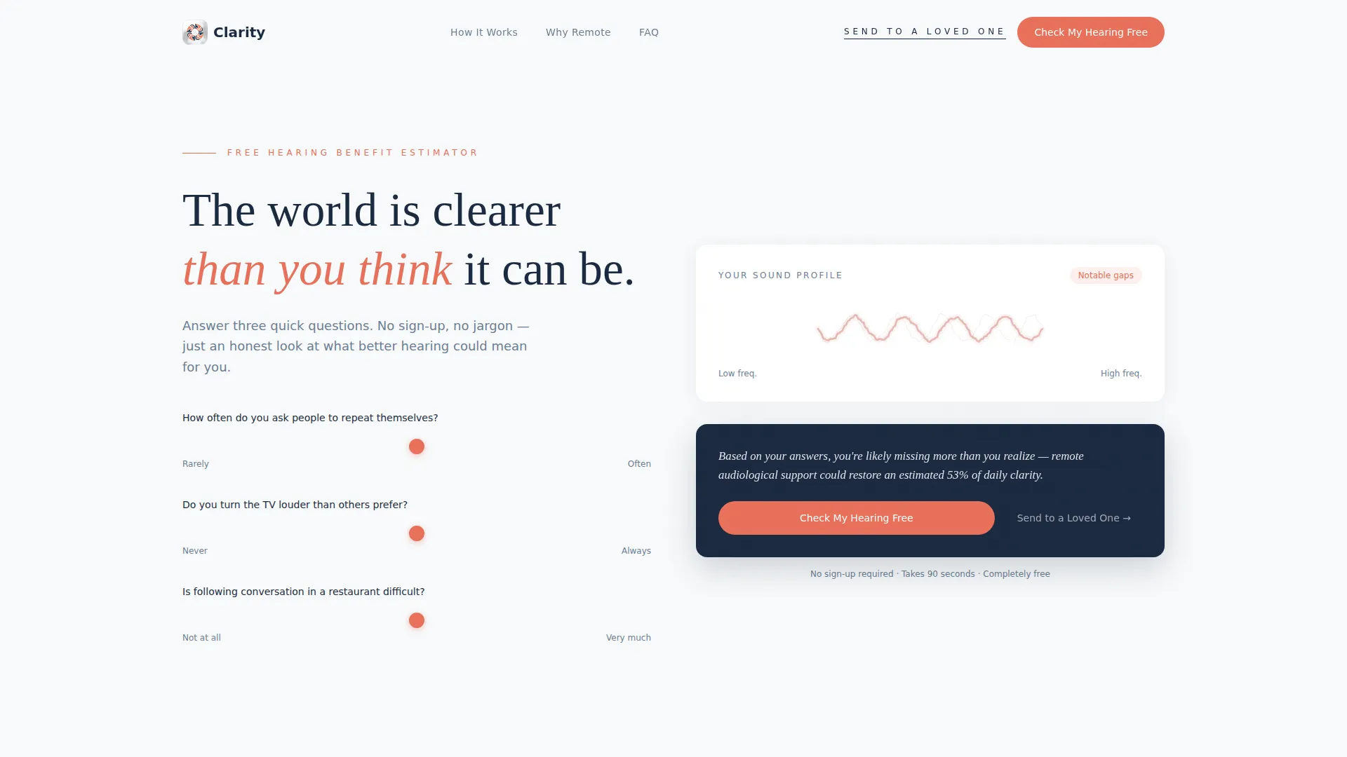Teleaudiology Landing Page Template for Hearing Care