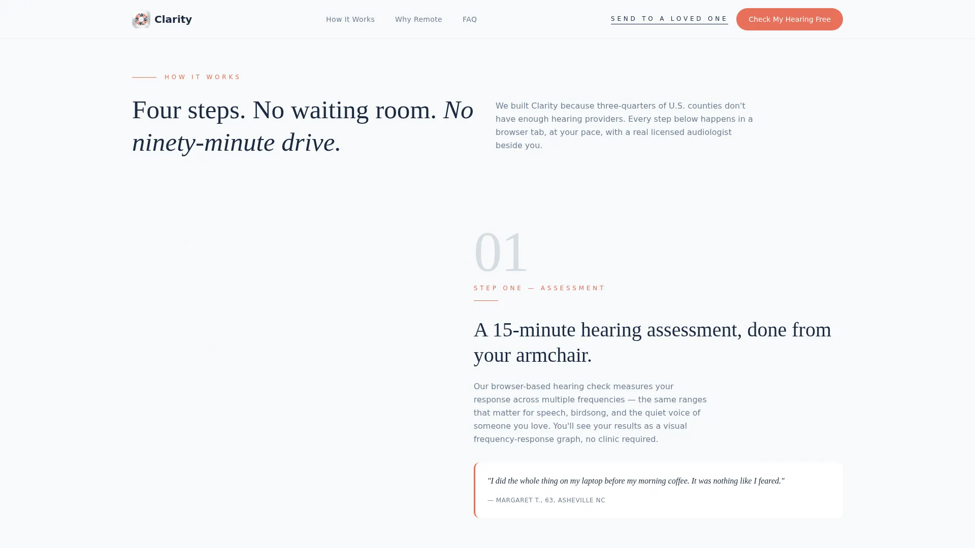 Teleaudiology Landing Page Template for Hearing Care