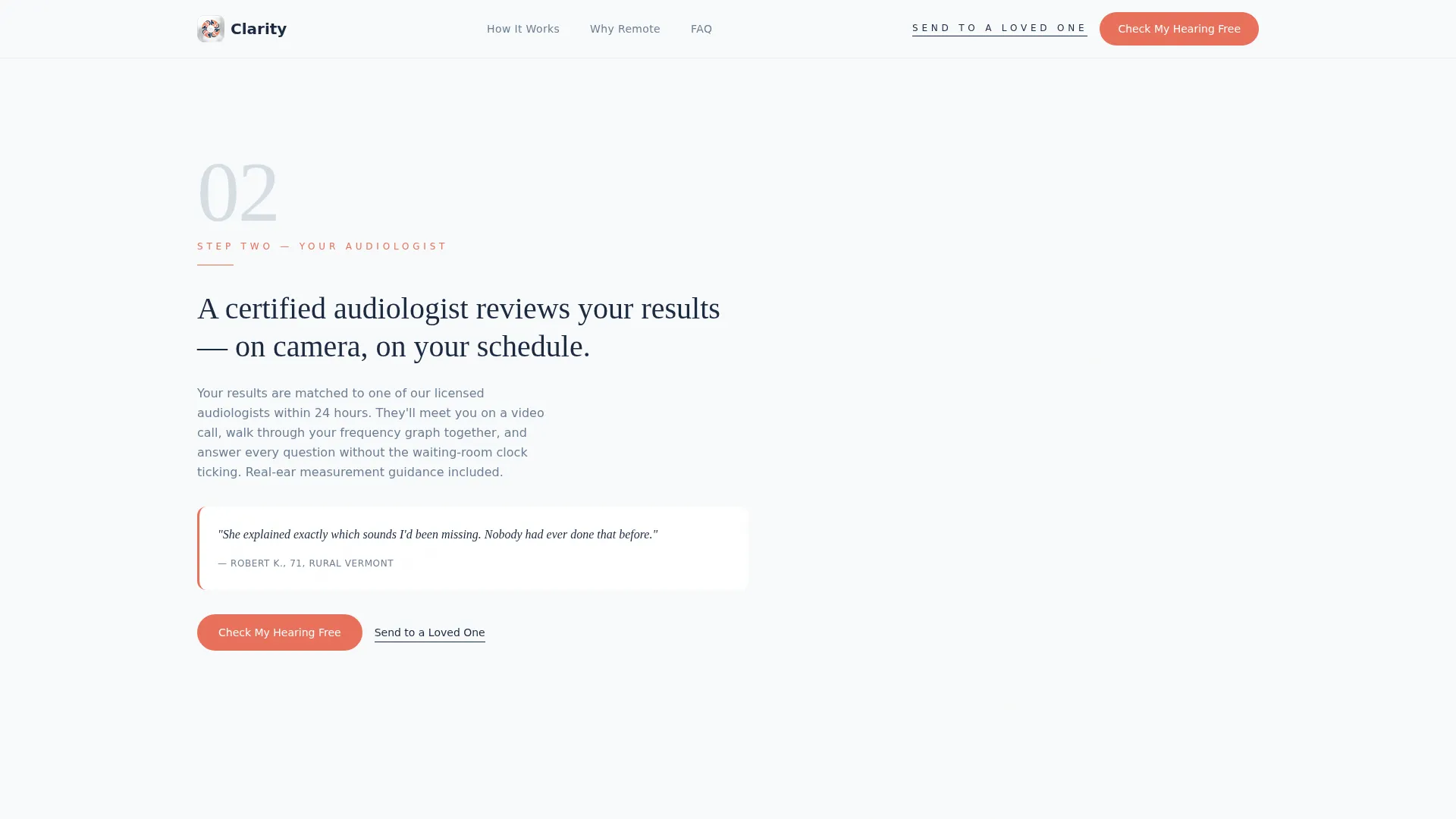 Teleaudiology Landing Page Template for Hearing Care