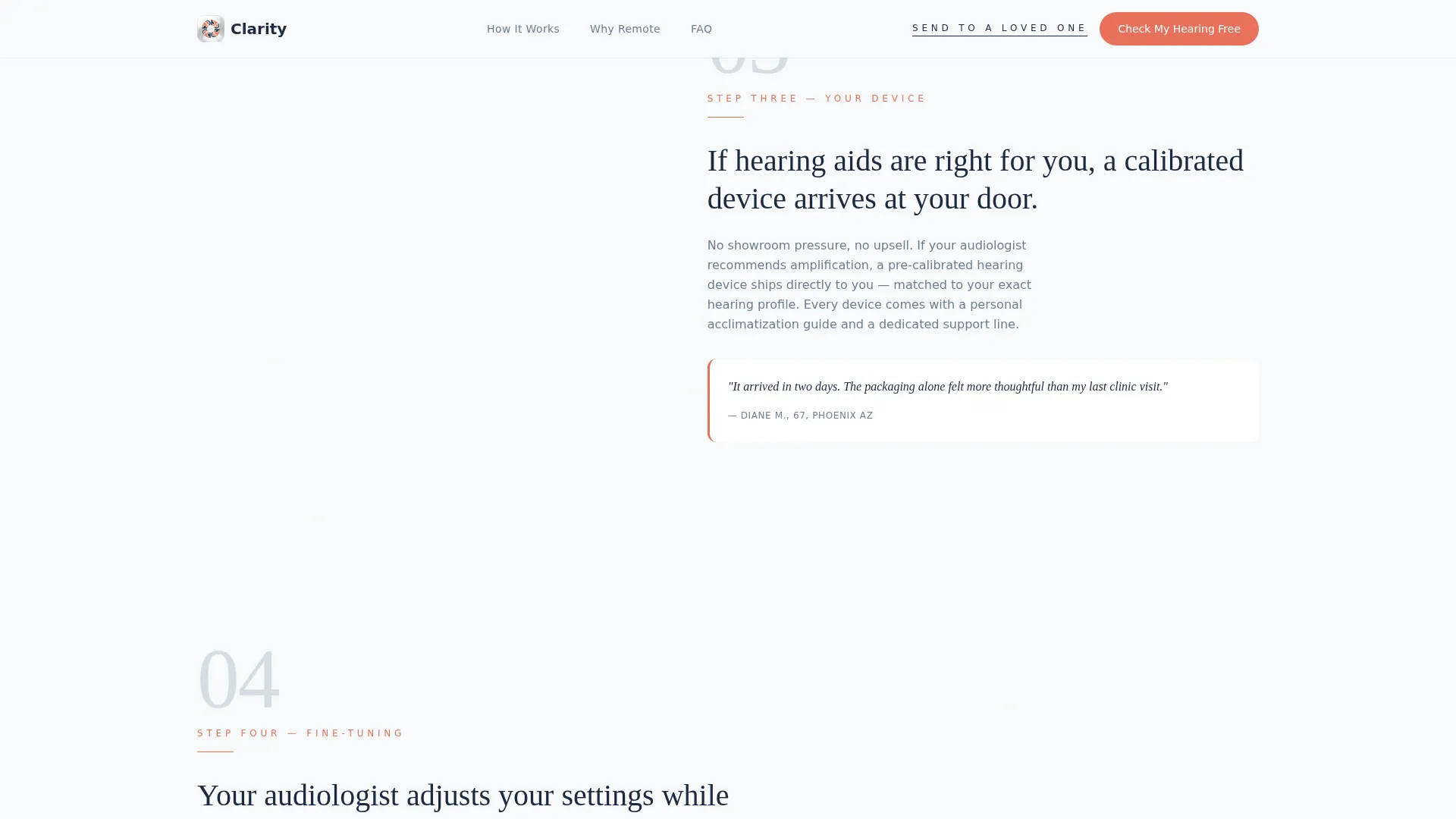 Teleaudiology Landing Page Template for Hearing Care