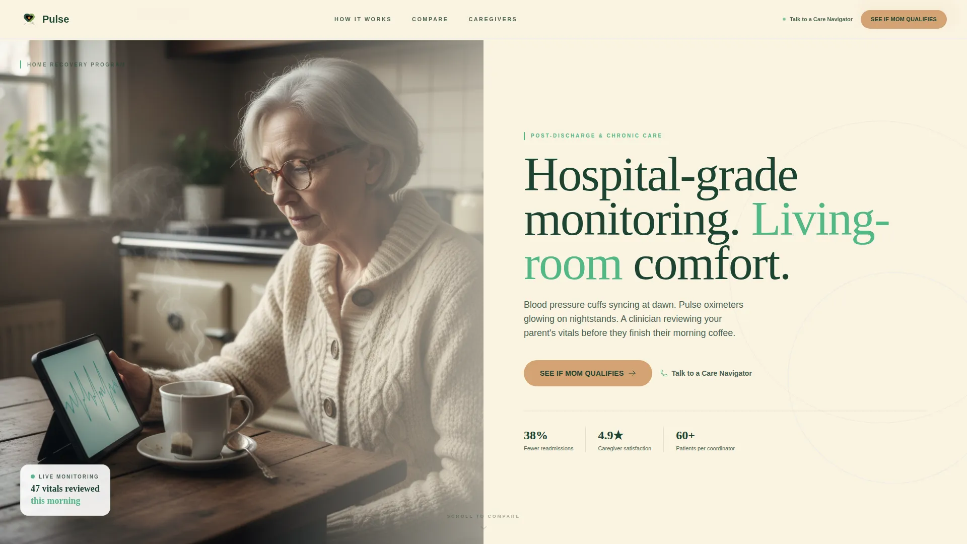 Telehealth Home Monitoring Landing Page Template