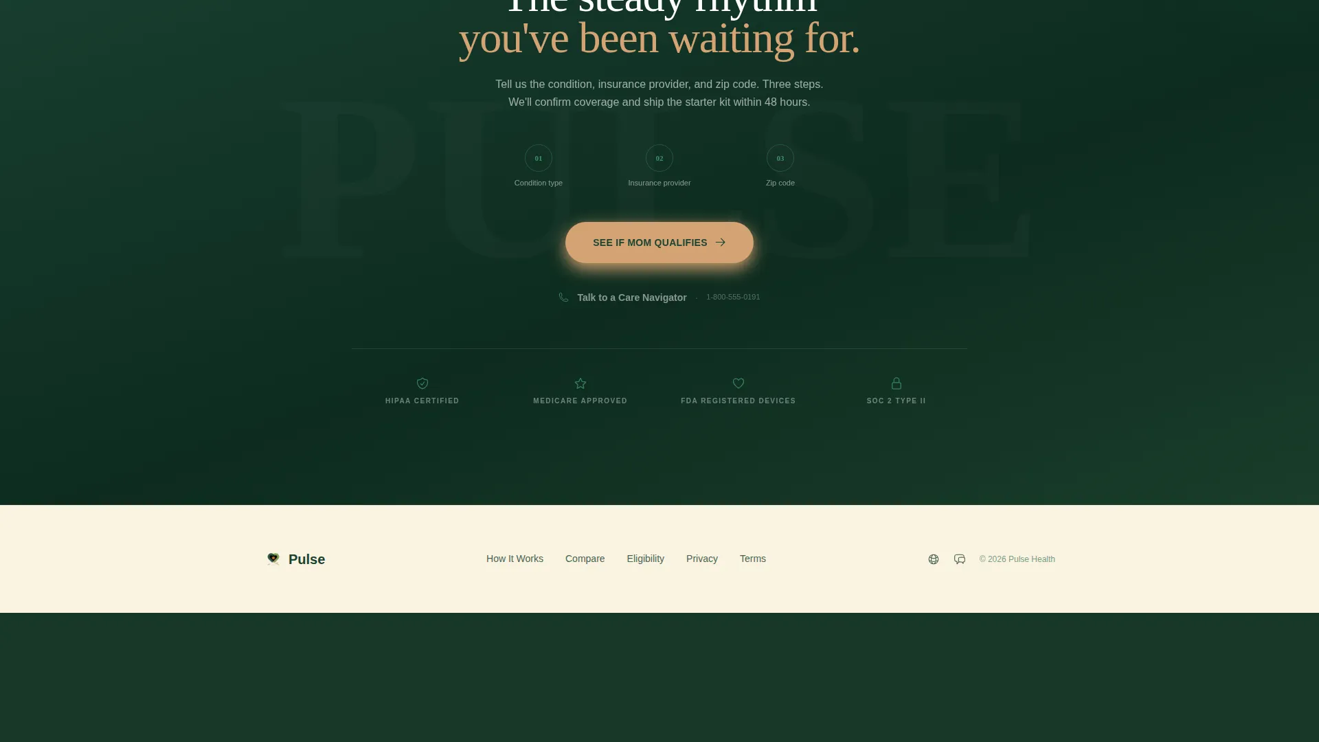 Telehealth Home Monitoring Landing Page Template
