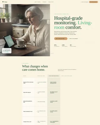 Telehealth Home Monitoring Landing Page Template