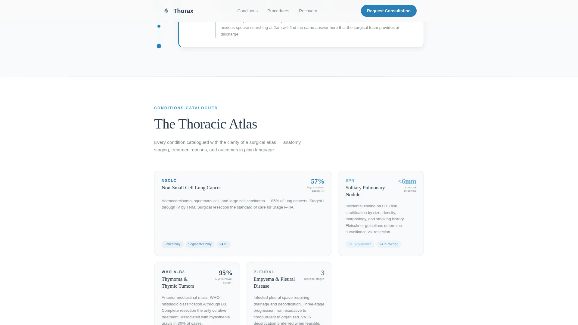Thoracic Surgeon Condition & Treatment Landing Page