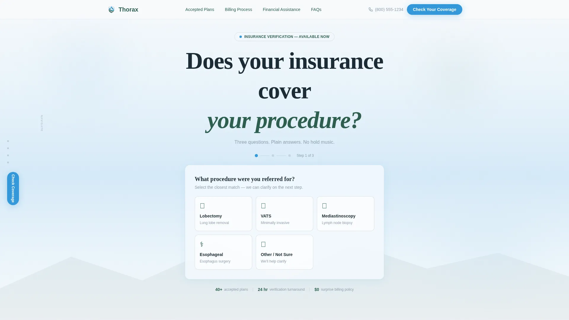 Thoracic Surgeon Insurance & Billing Landing Page