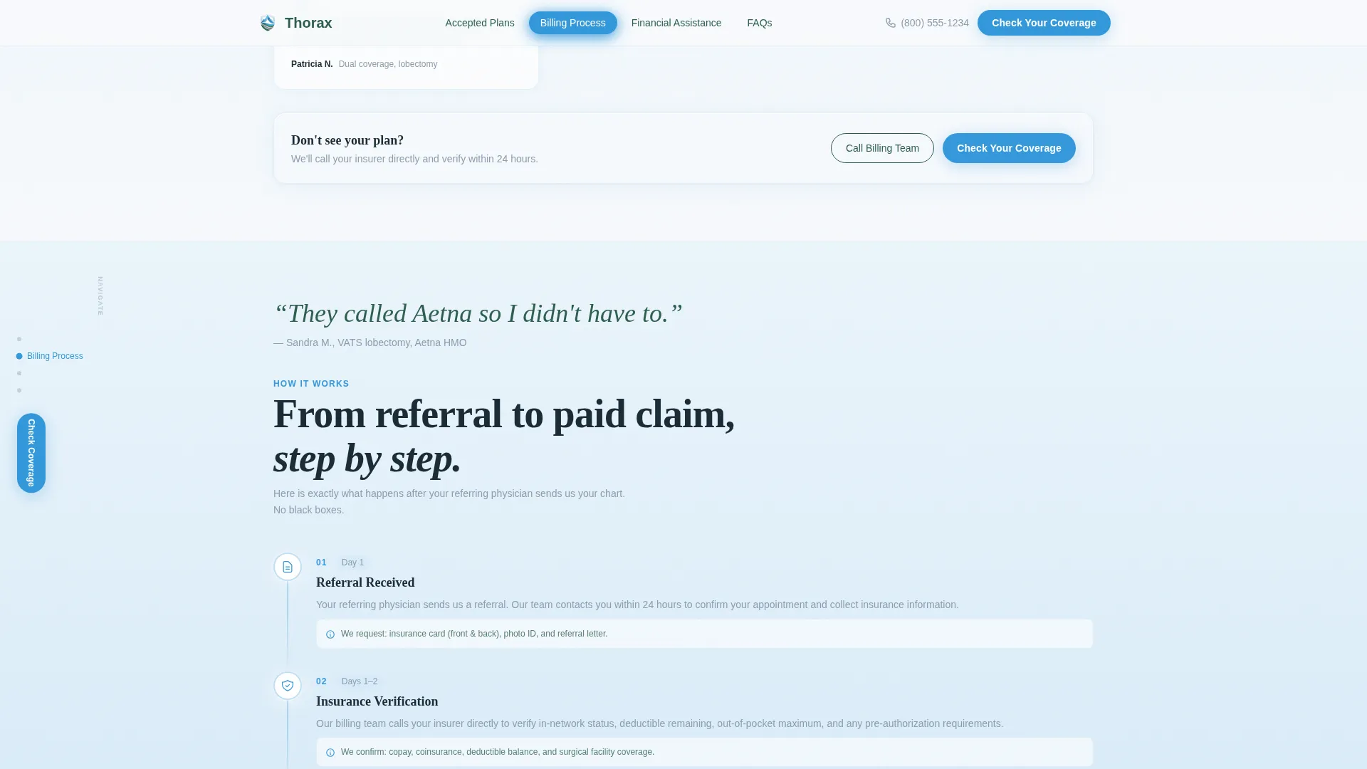 Thoracic Surgeon Insurance & Billing Landing Page
