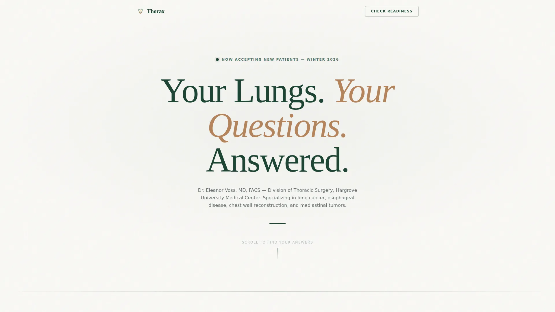 Thoracic Surgeon New Patient Landing Page Template