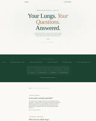 Thoracic Surgeon New Patient Landing Page Template