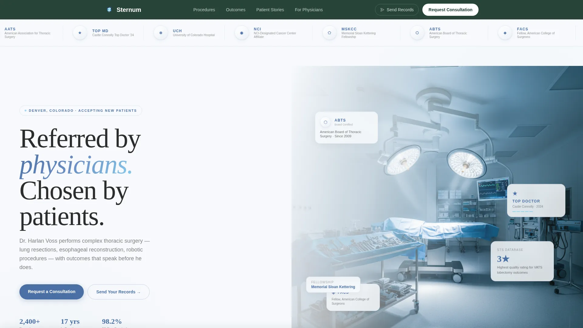 Thoracic Surgeon Landing Page Template