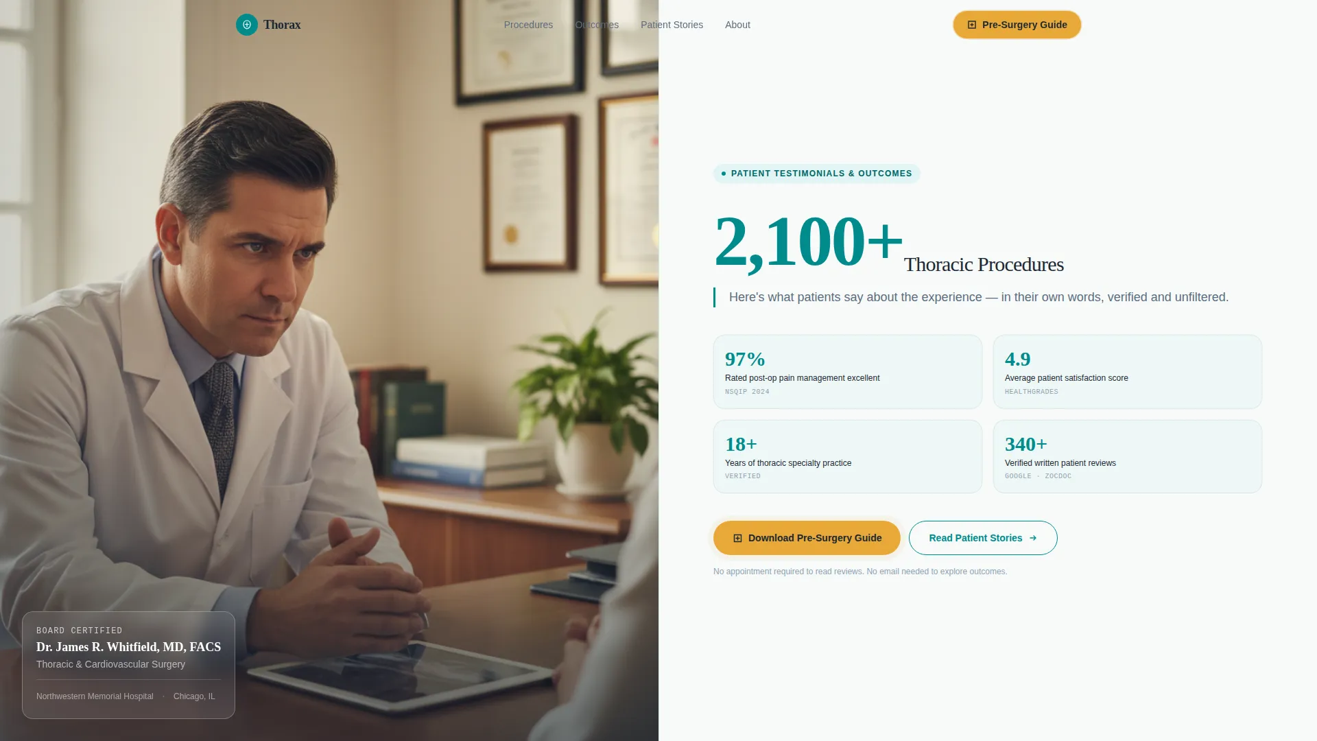 Authoritative Cardiac Surgeon Landing Page Template