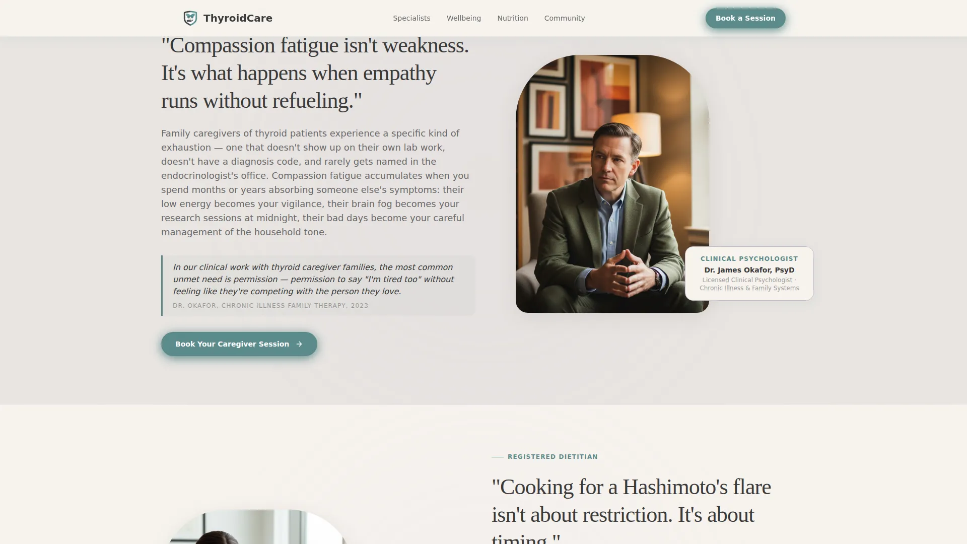 Specialist Thyroid Disorder Care Appointment Booking Website Template