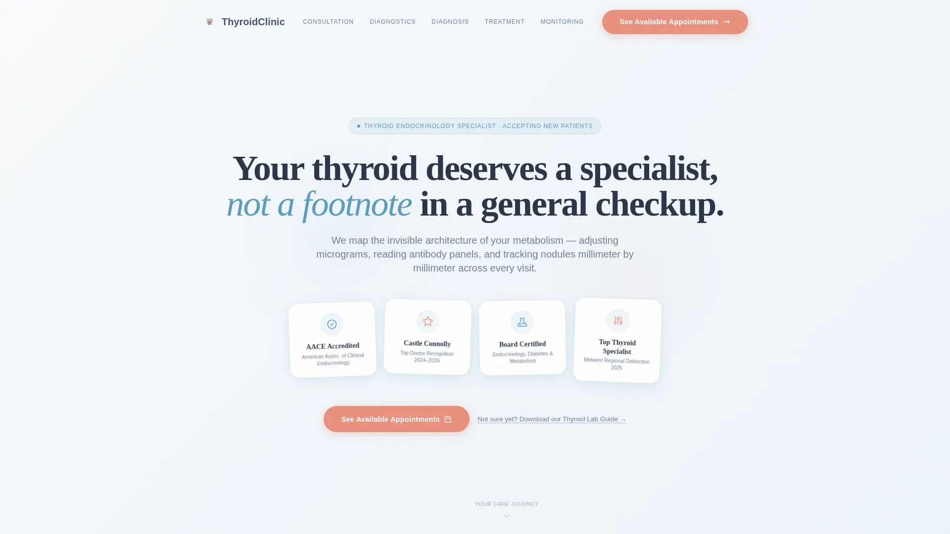 Complete Thyroid Disorder Care Appointment Booking Website Template