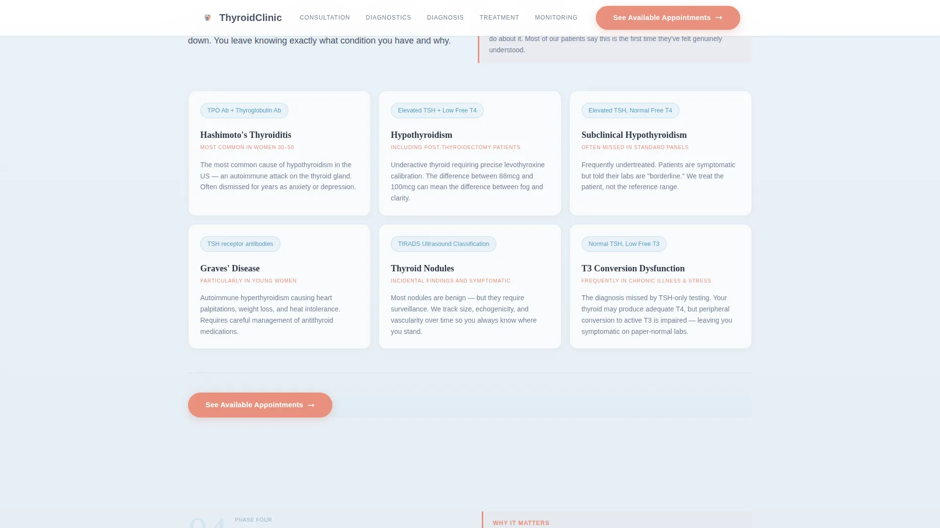Complete Thyroid Disorder Care Appointment Booking Website Template