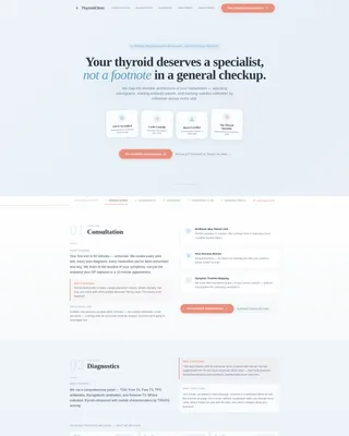 Complete Thyroid Disorder Care Appointment Booking Website Template