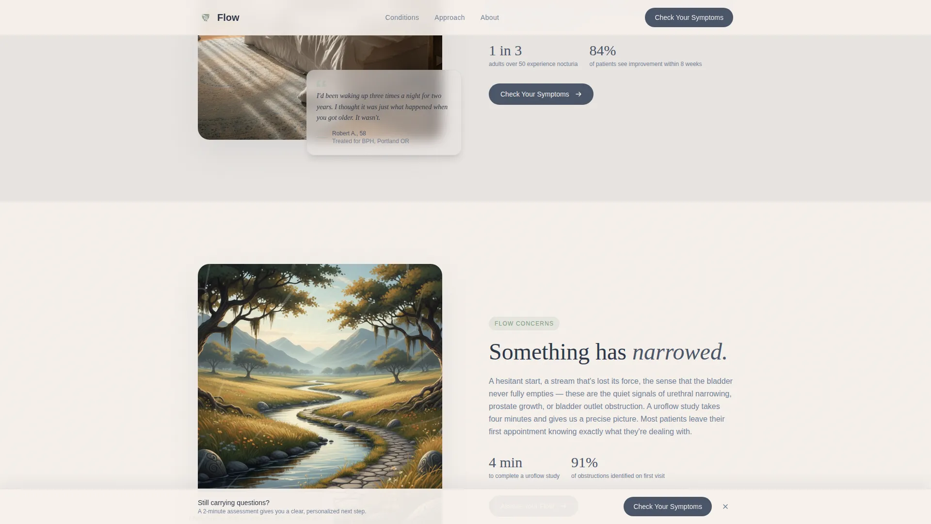Urology Practice Website Template with Symptom Assessment Quiz