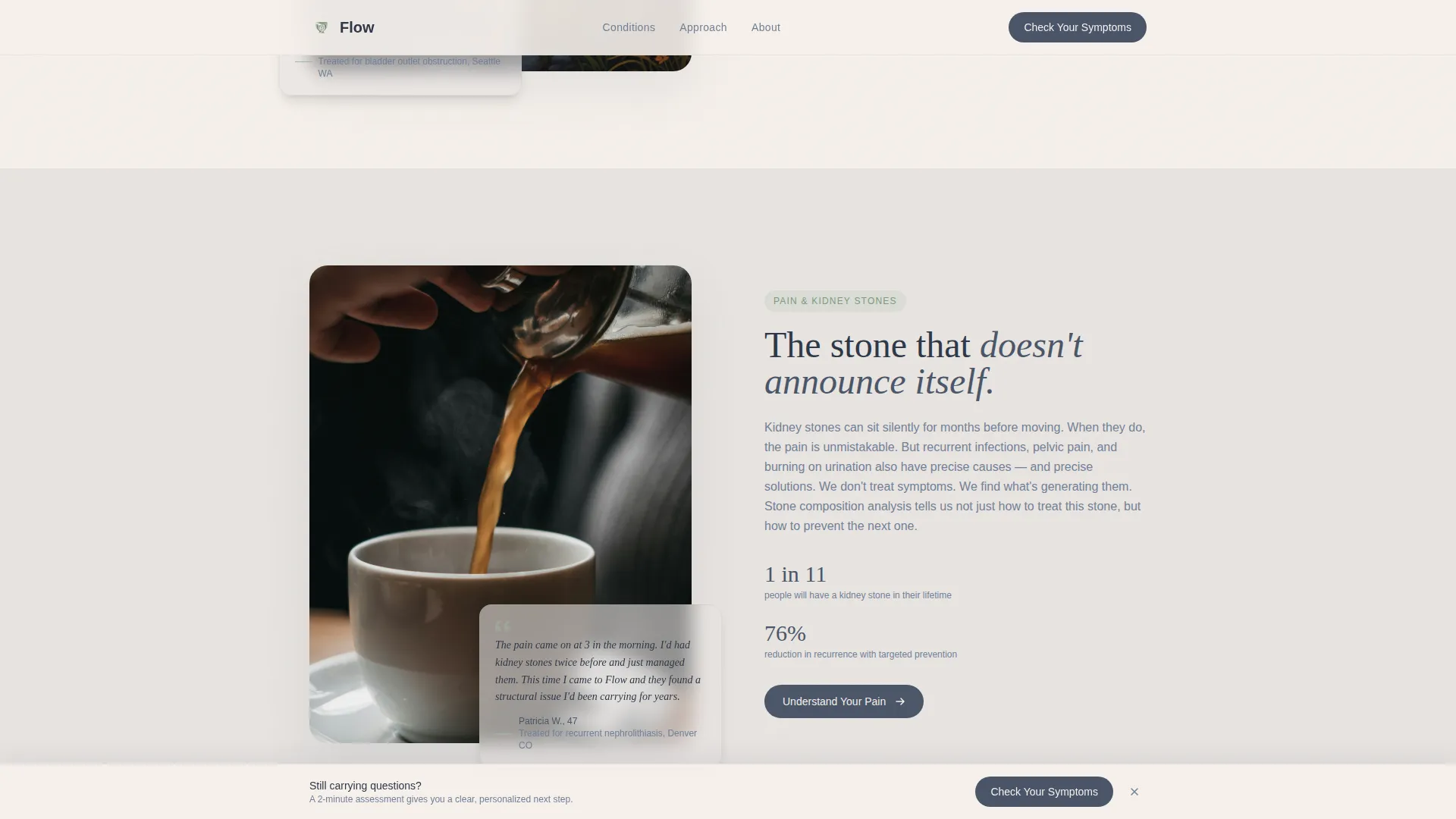 Urology Practice Website Template with Symptom Assessment Quiz