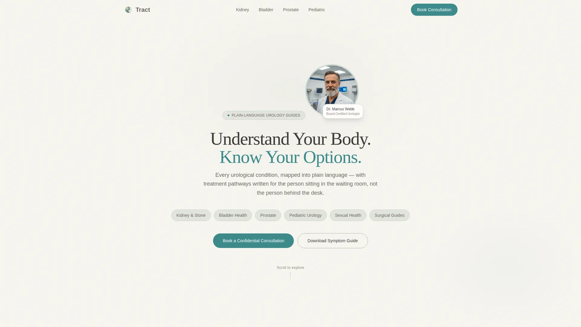 Urologist Condition & Treatment Library Landing Page