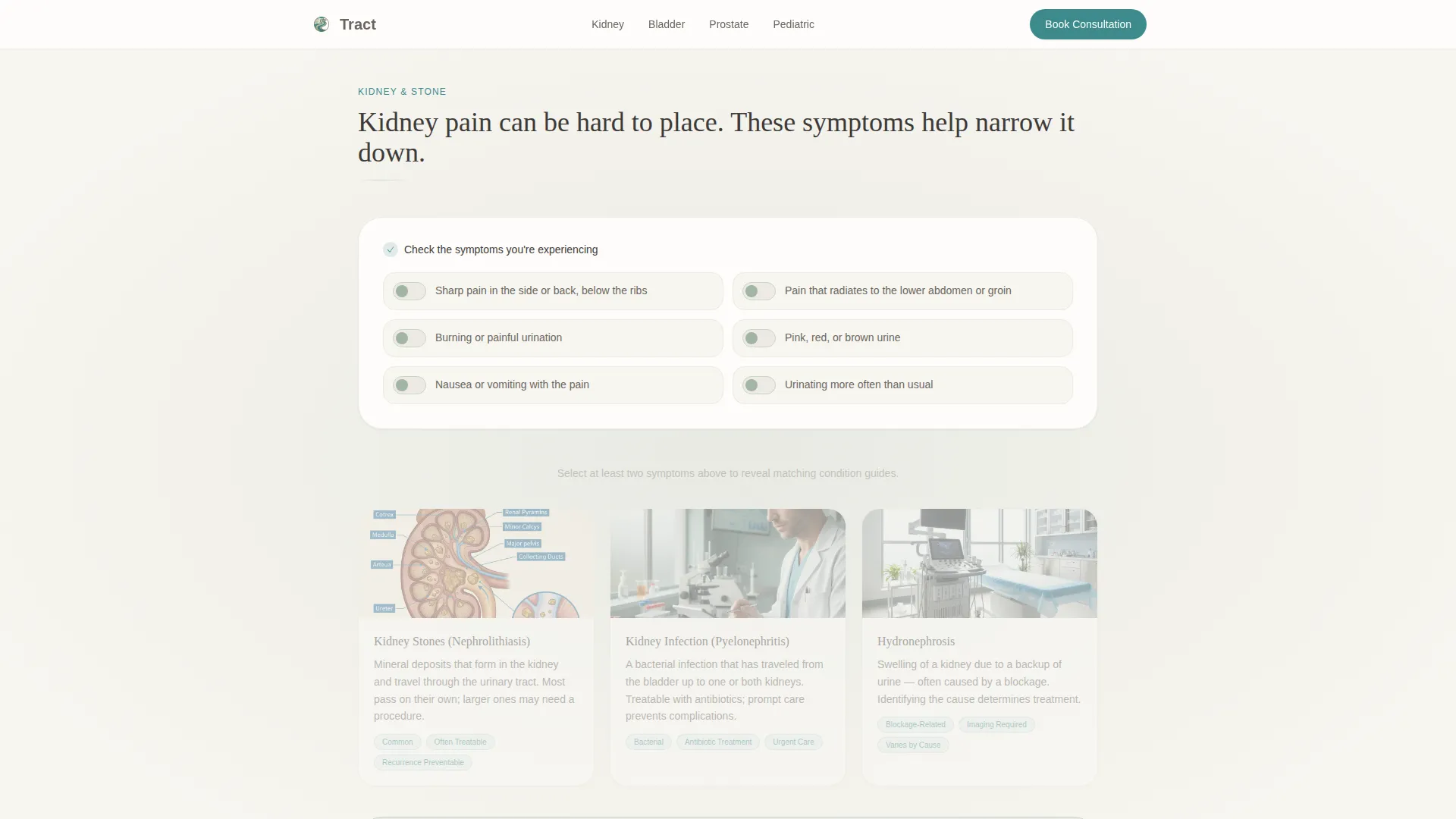 Urologist Condition & Treatment Library Landing Page