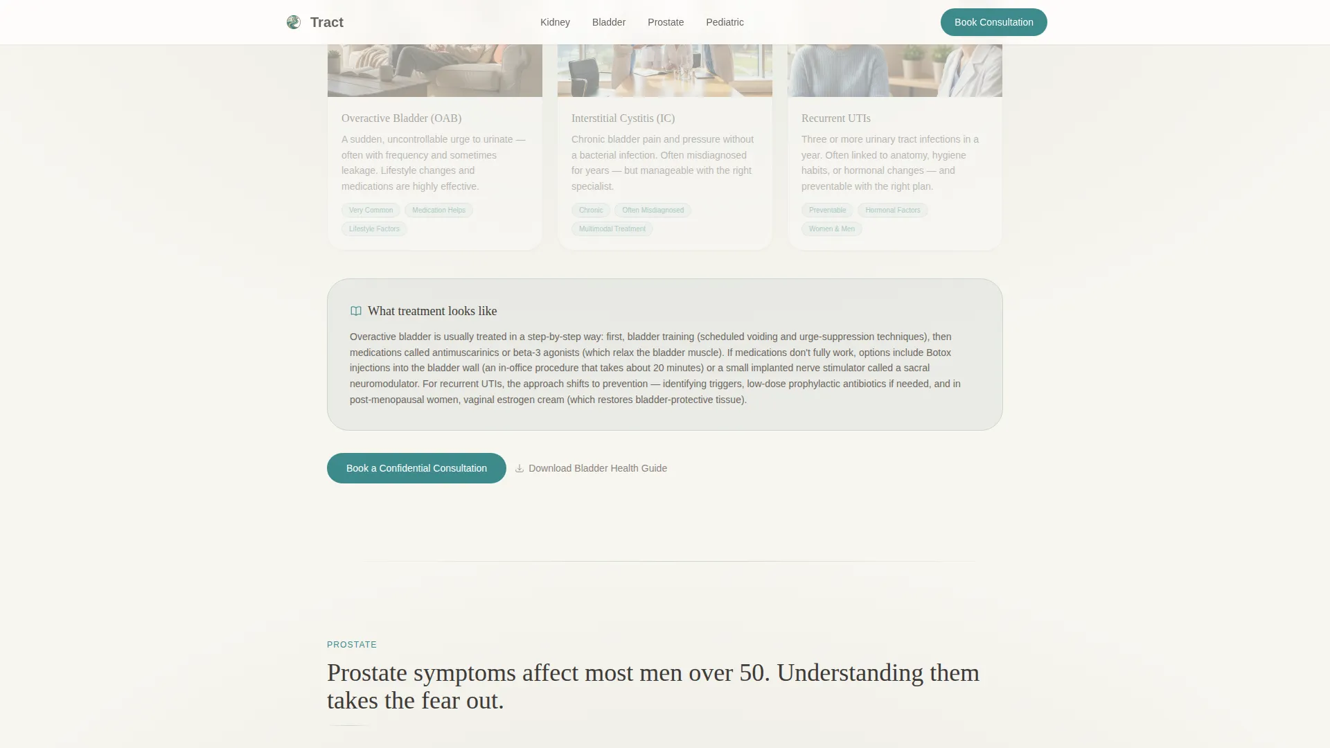 Urologist Condition & Treatment Library Landing Page