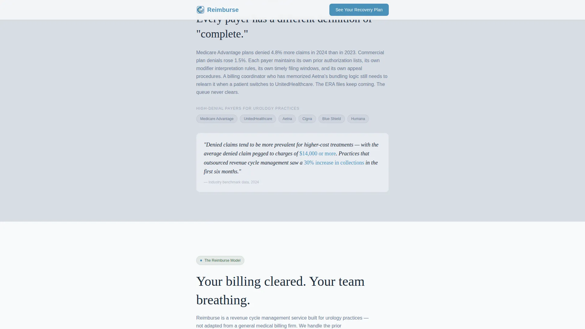 Urology Billing Service Landing Page Template
