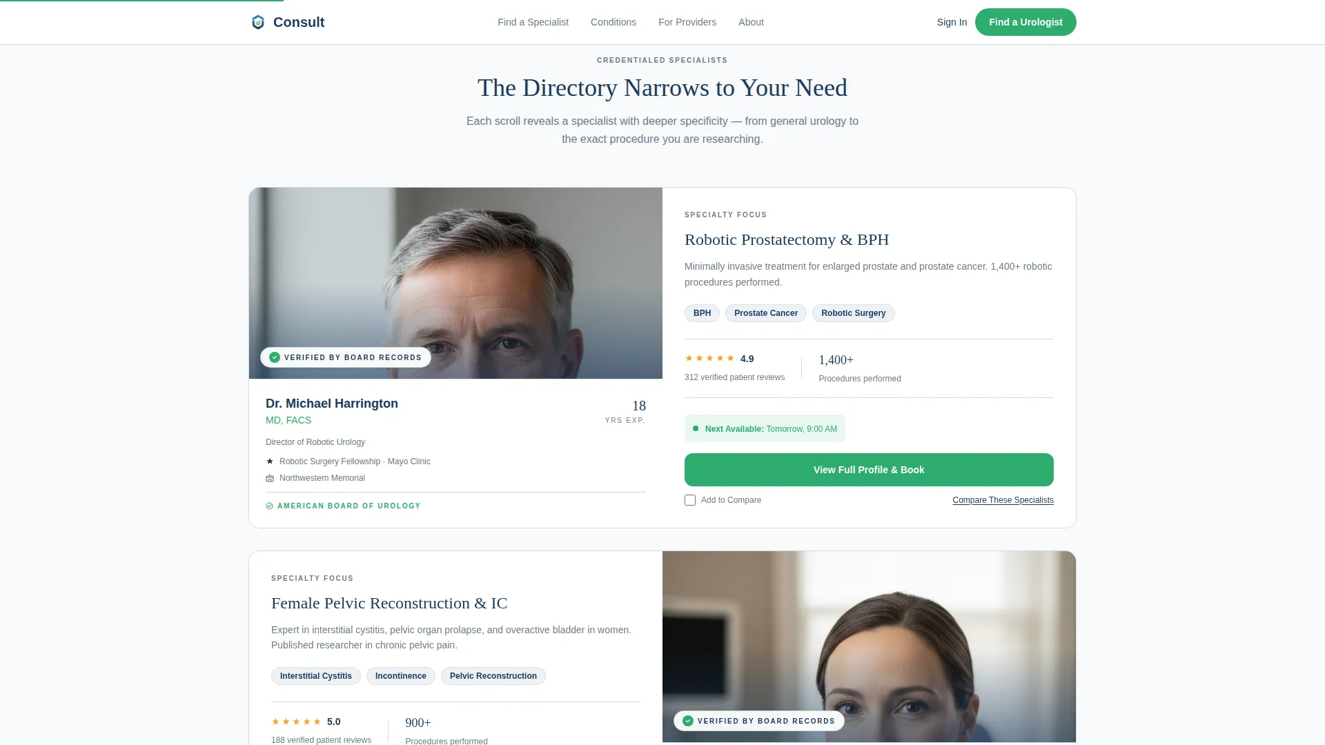 Provider Directory Landing Page Template
