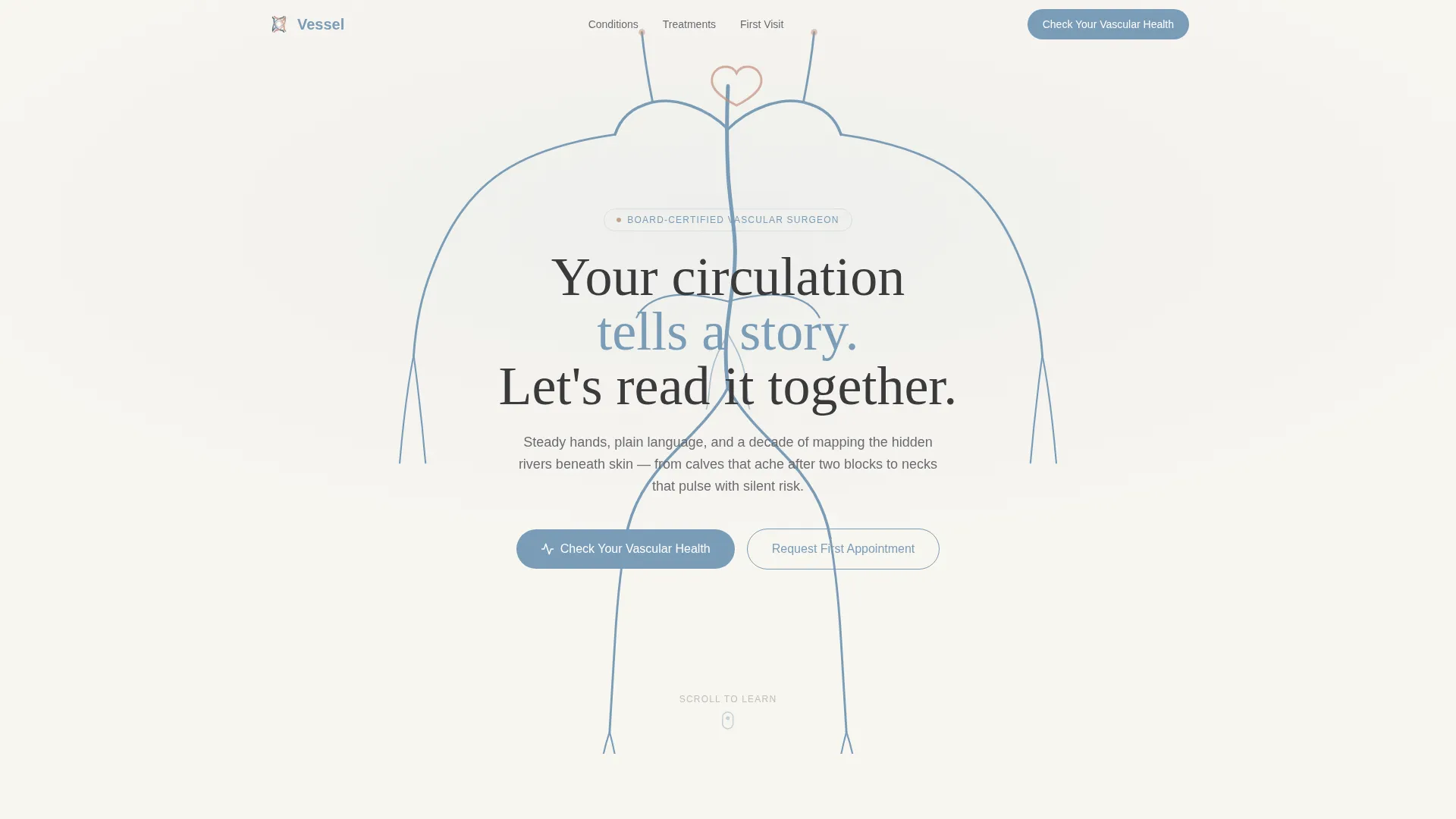 Vascular Surgeon New Patient Landing Page Template