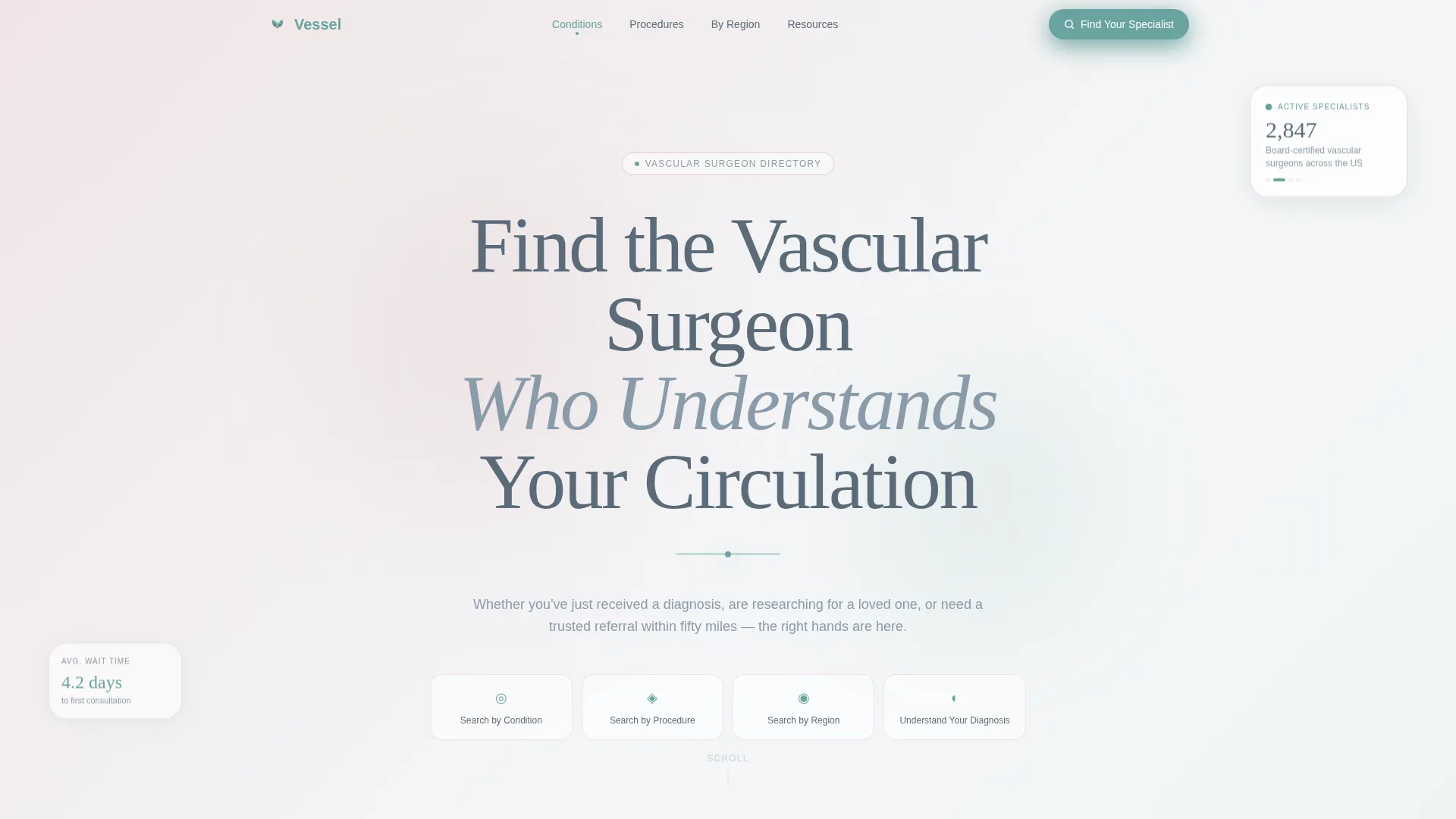 Vascular Surgeon Directory Landing Page Template