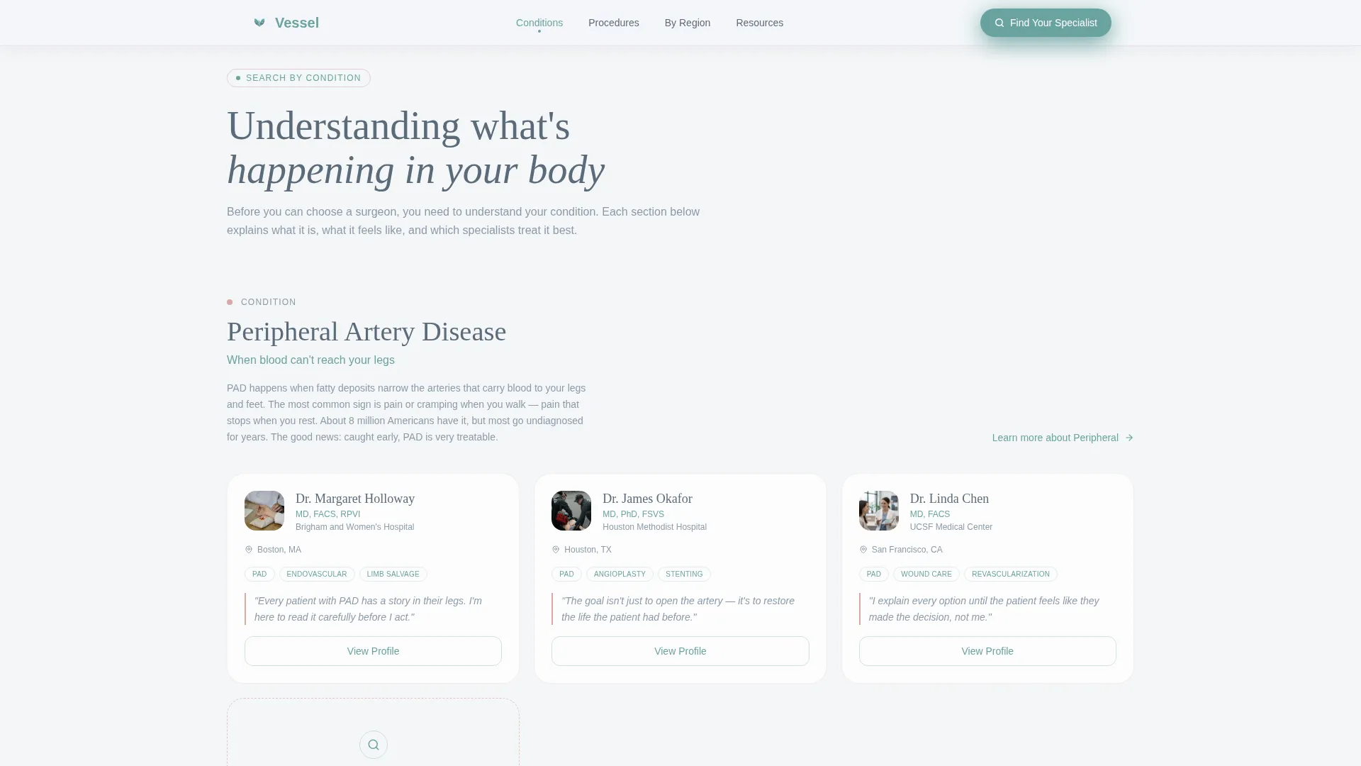 Vascular Surgeon Directory Landing Page Template