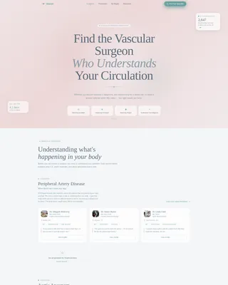 Vascular Surgeon Directory Landing Page Template