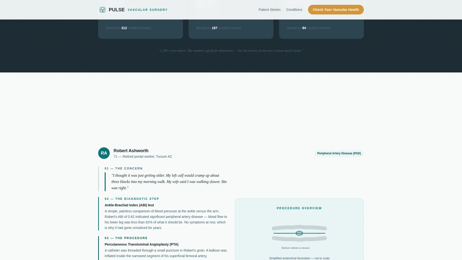 Vascular Surgeon Testimonial & Review Landing Page
