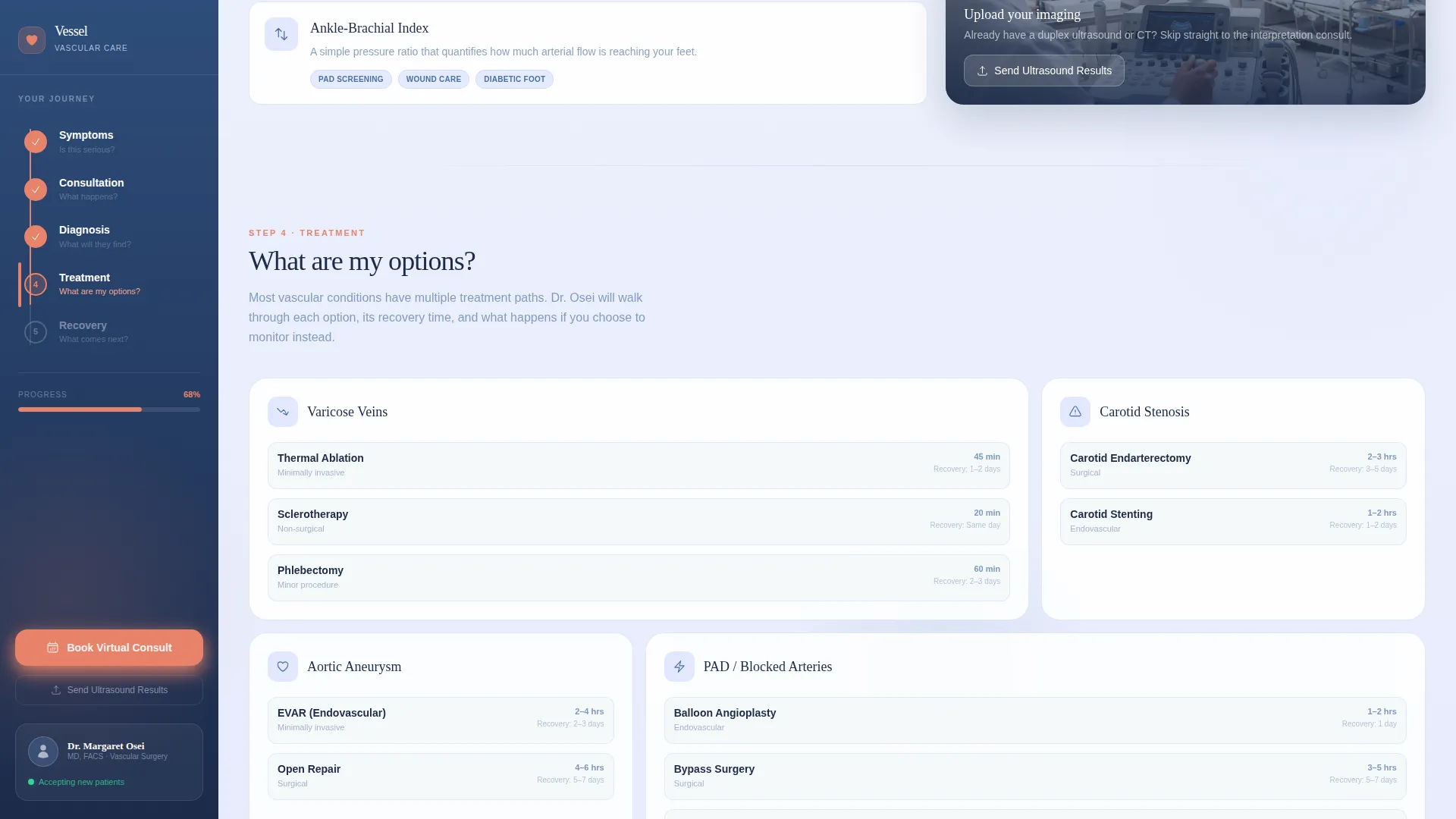 Vascular Surgeon Booking Website Template