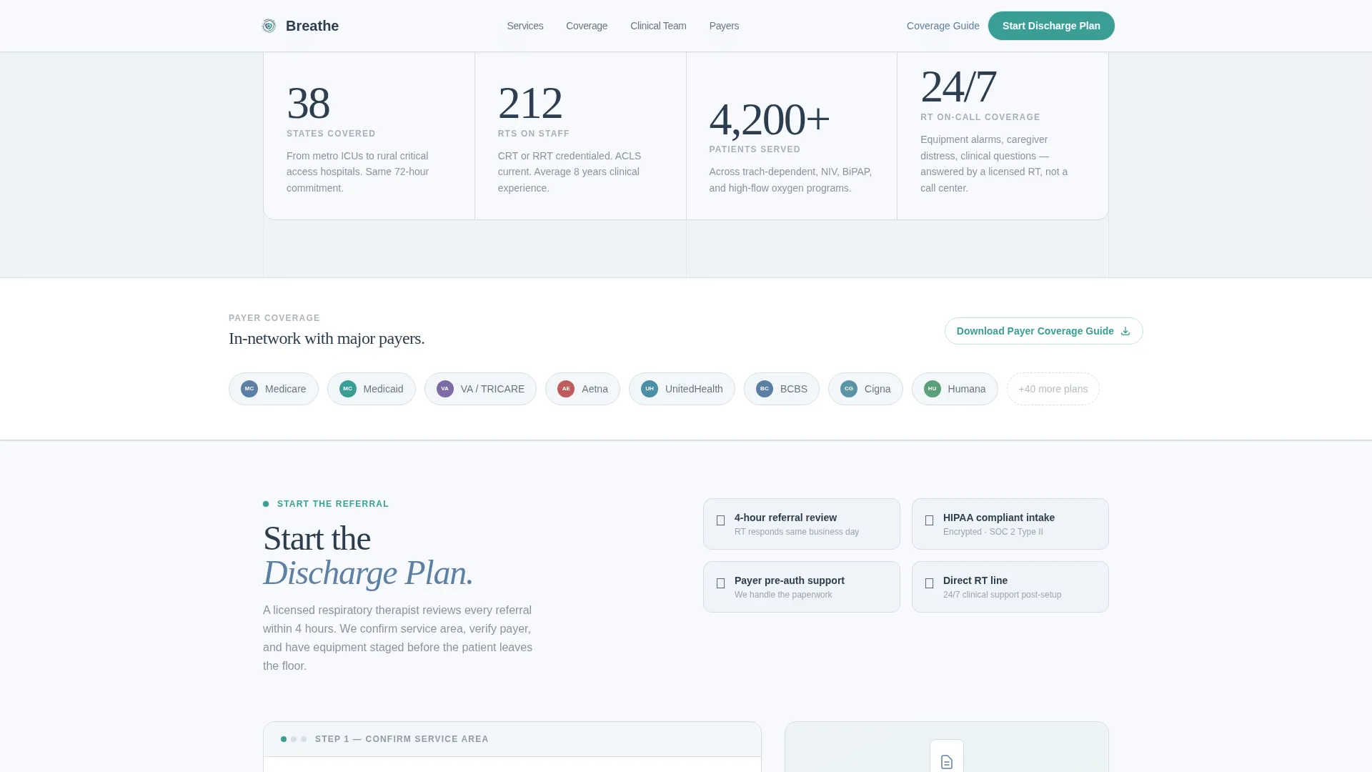 Respiratory Home Care Landing Page Template