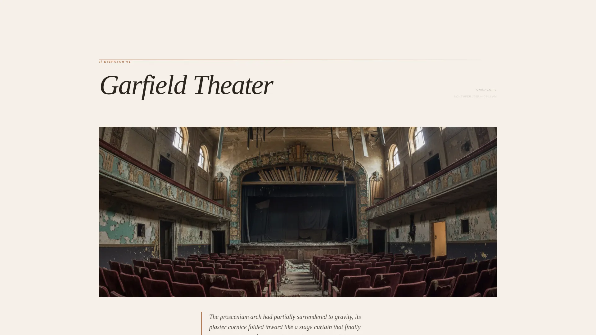 Urbex Editorial Blog Waitlist Landing Page Template