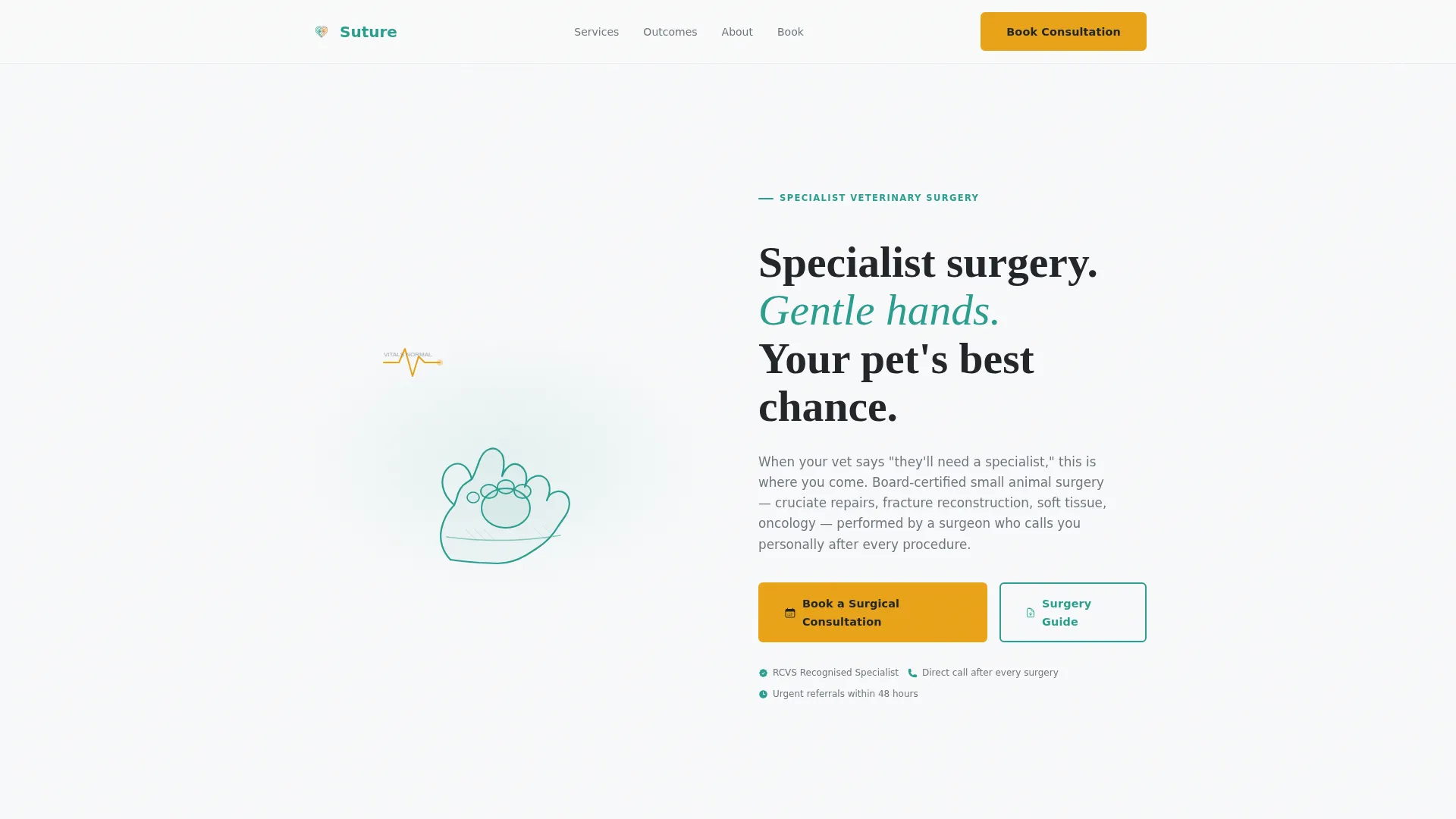 Veterinary Surgeon Landing Page Template