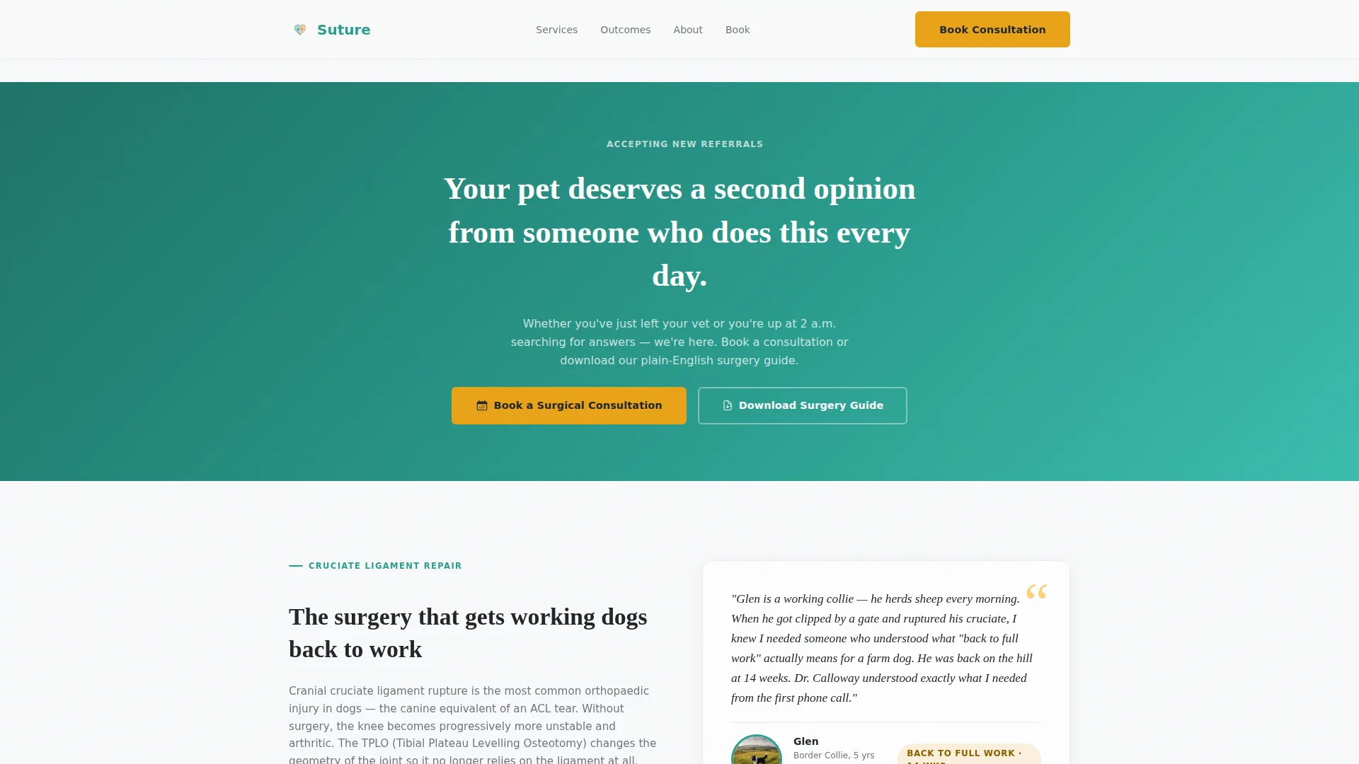 Veterinary Surgeon Landing Page Template