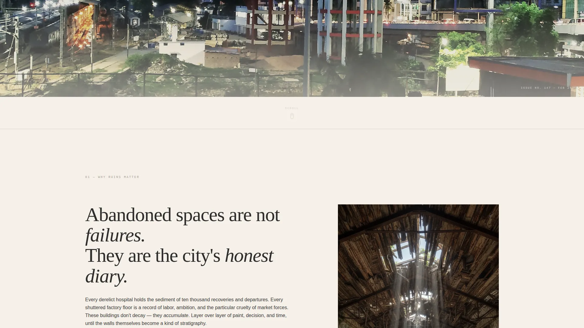 Urban Exploration Newsletter Landing Page Template