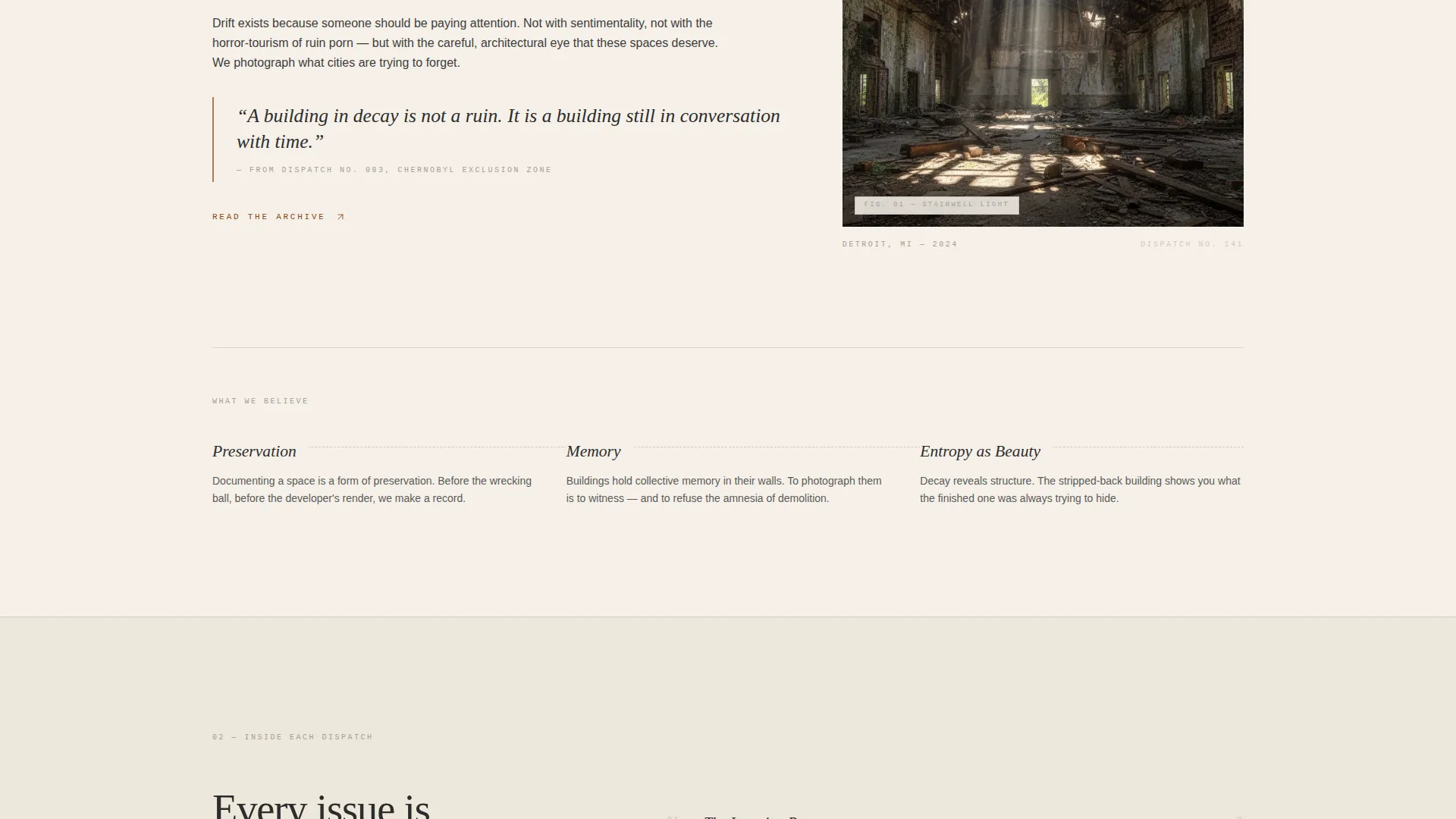 Urban Exploration Newsletter Landing Page Template