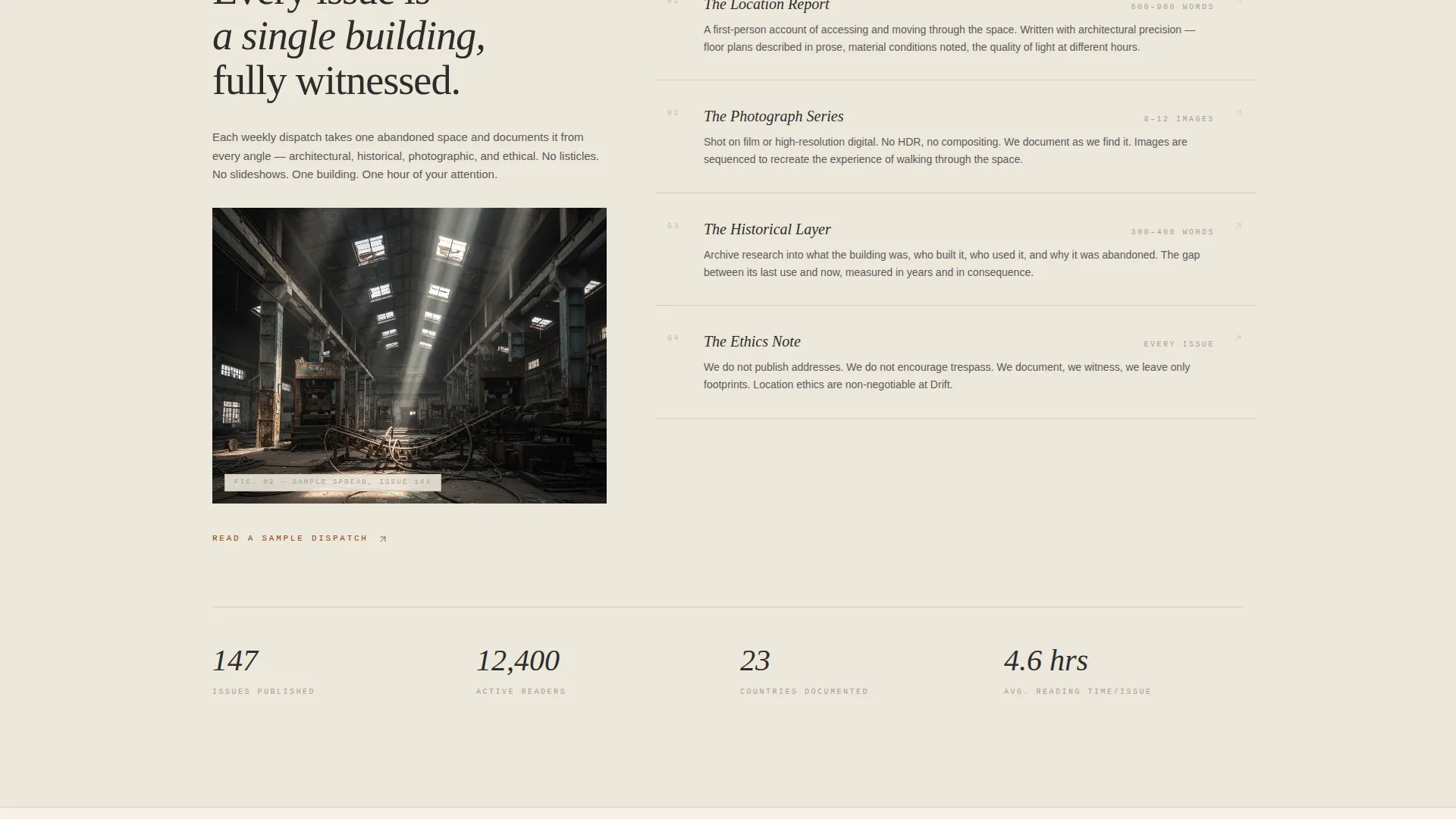 Urban Exploration Newsletter Landing Page Template