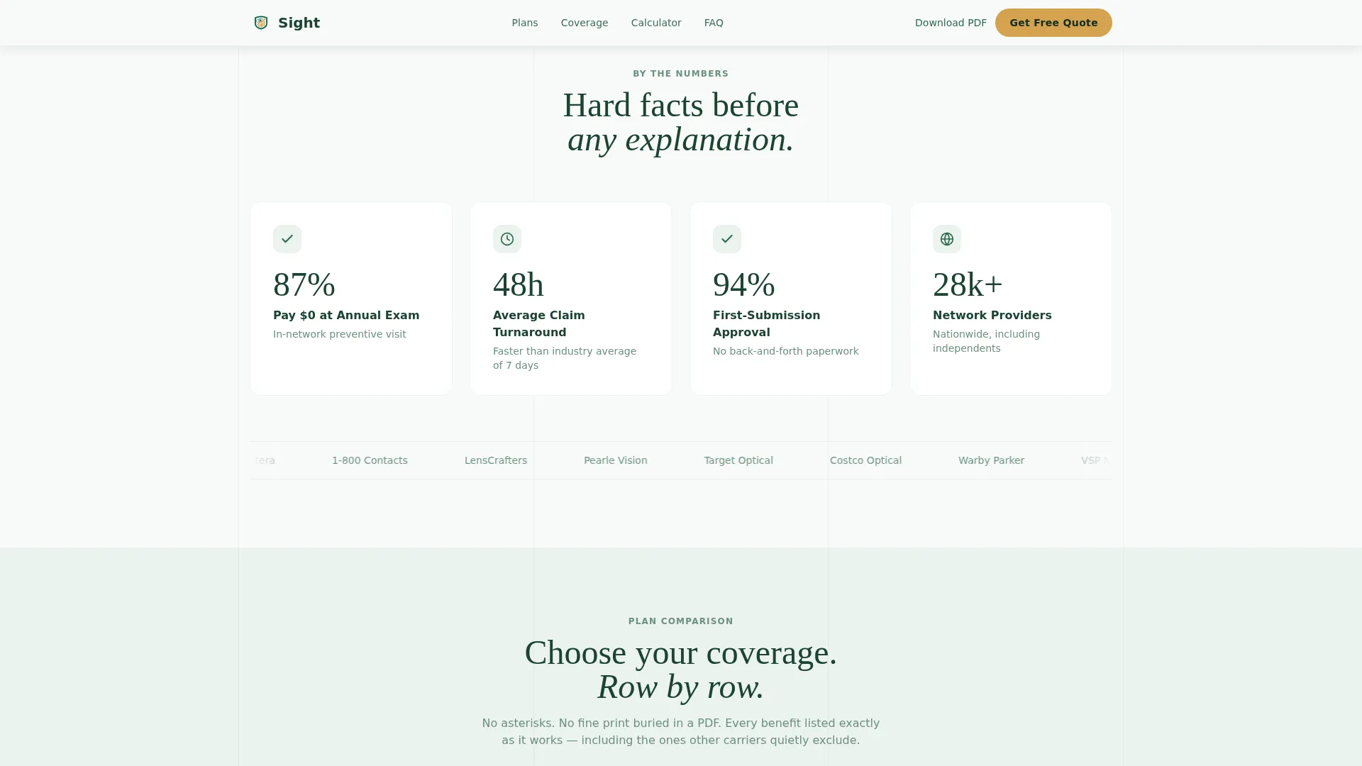 Insurance Landing Page Template with Plan Comparison