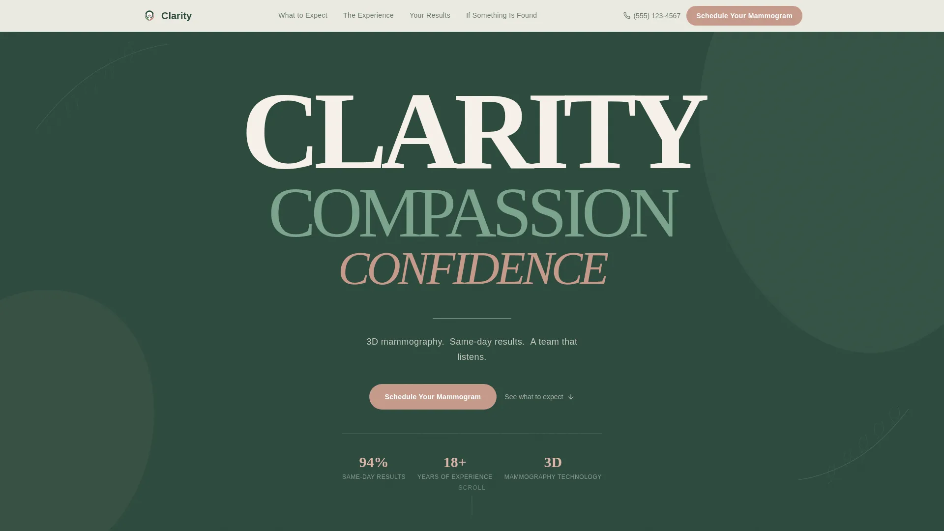 Mammography Center Landing Page Template