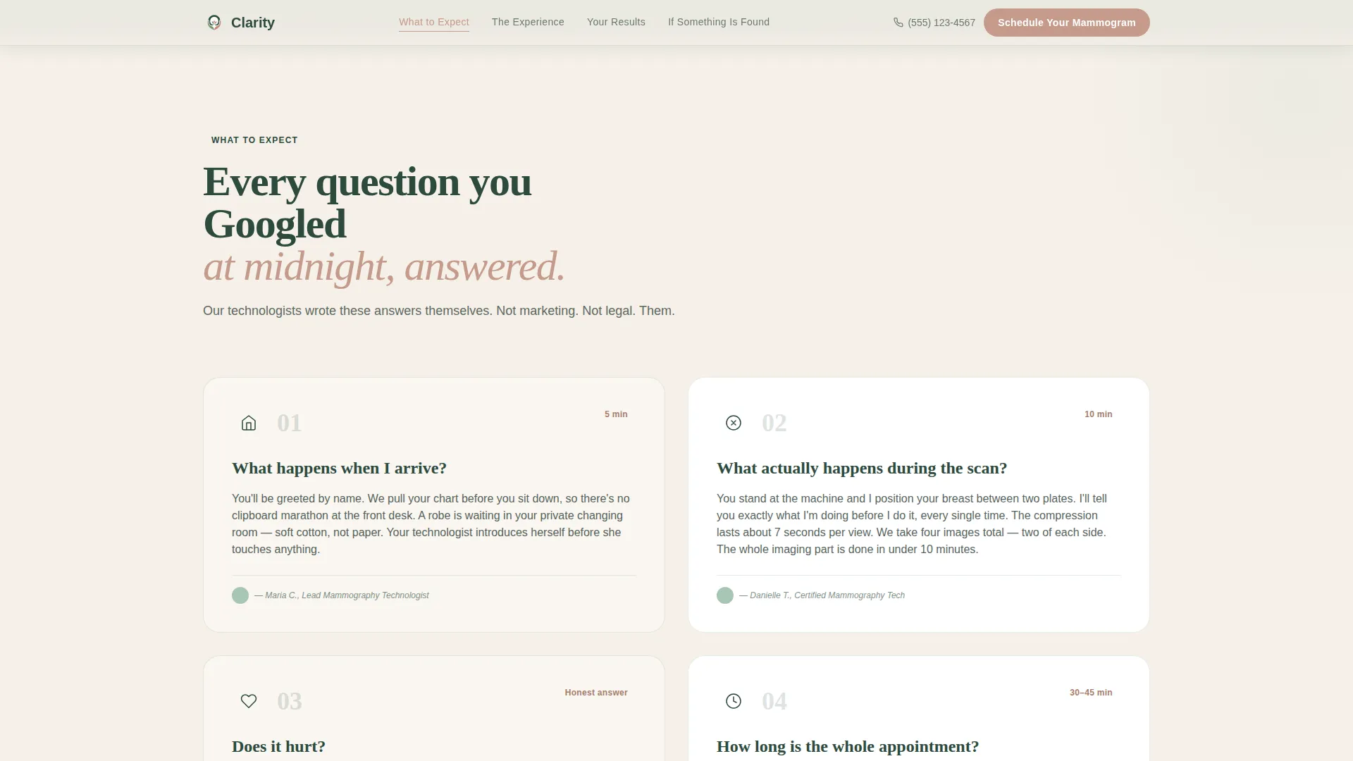Mammography Center Landing Page Template