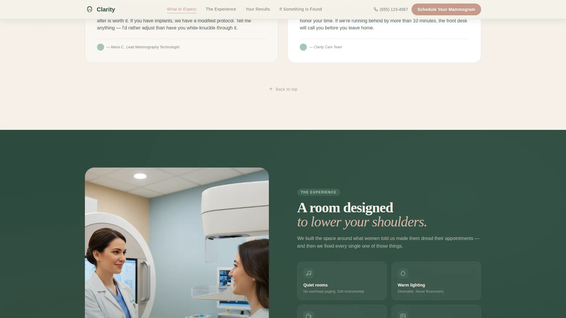 Mammography Center Landing Page Template