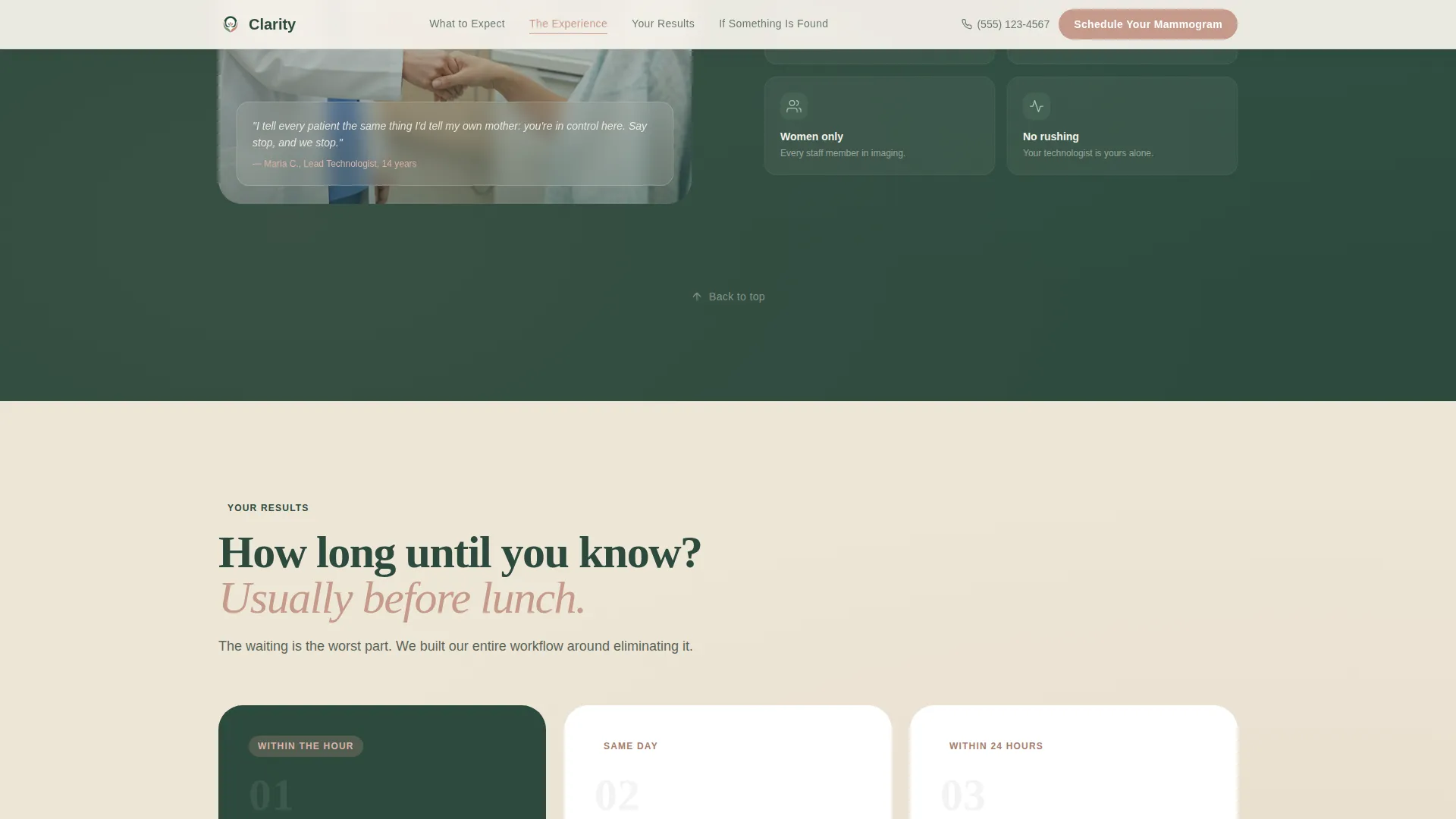 Mammography Center Landing Page Template