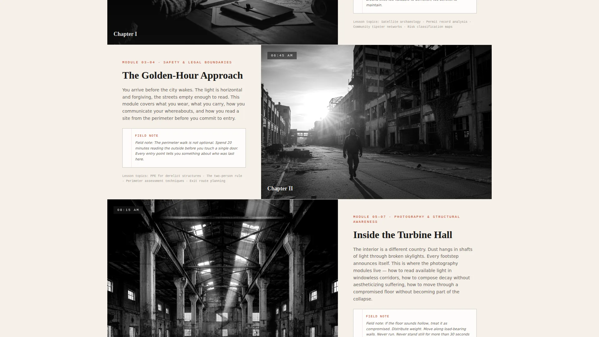 Urban Exploration Course Landing Page Template