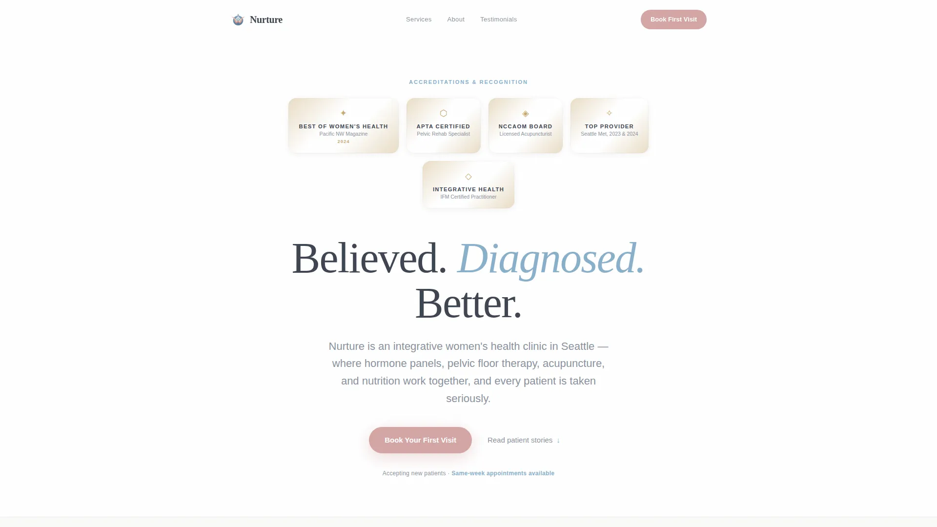 Women's Wellness Center Landing Page Template