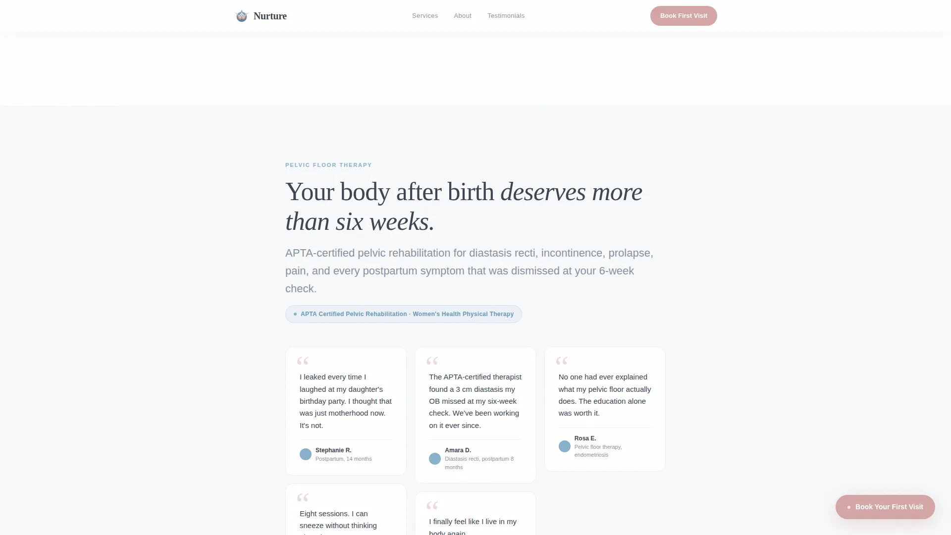 Women's Wellness Center Landing Page Template